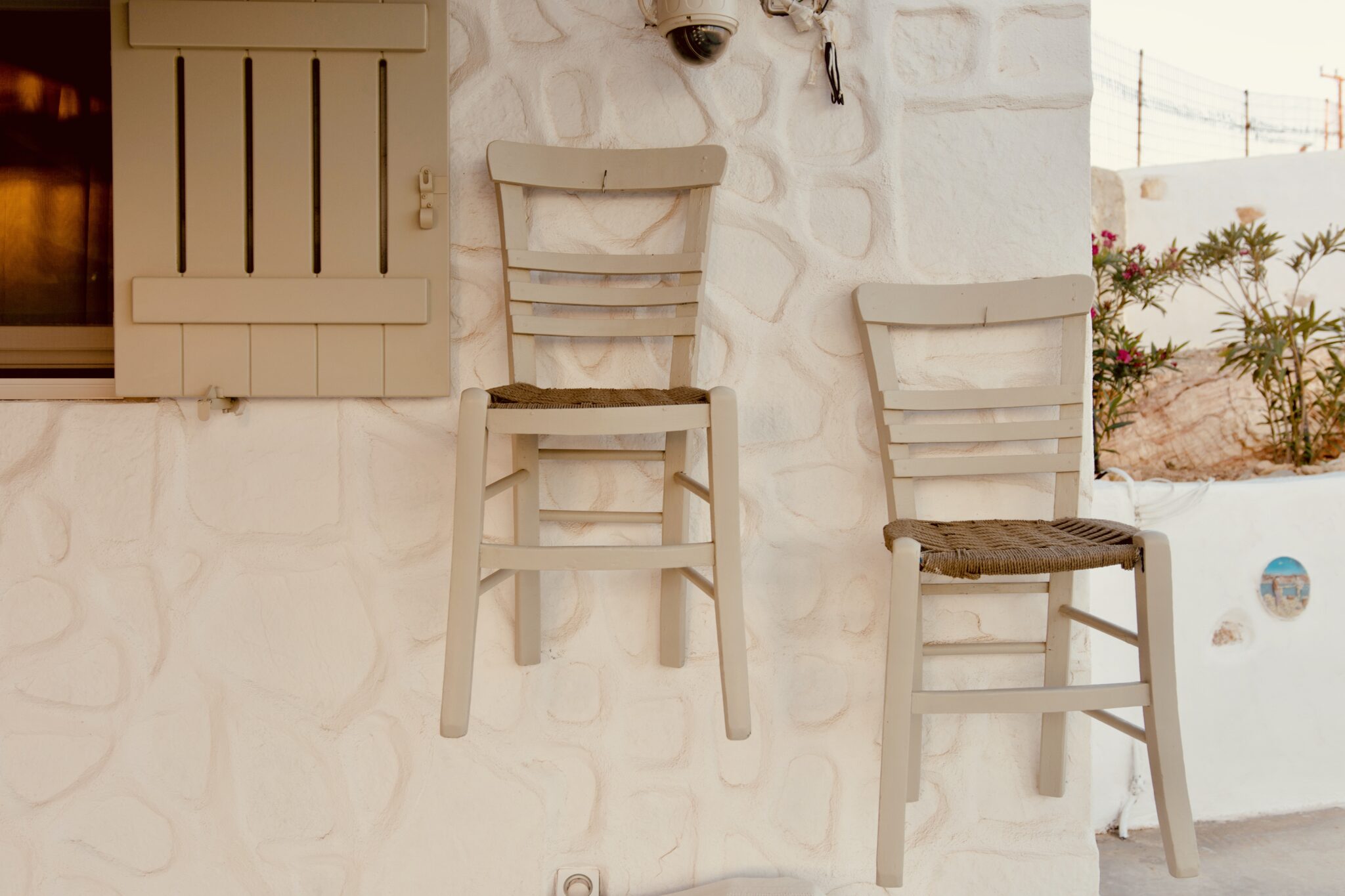 Chairs by the entrance