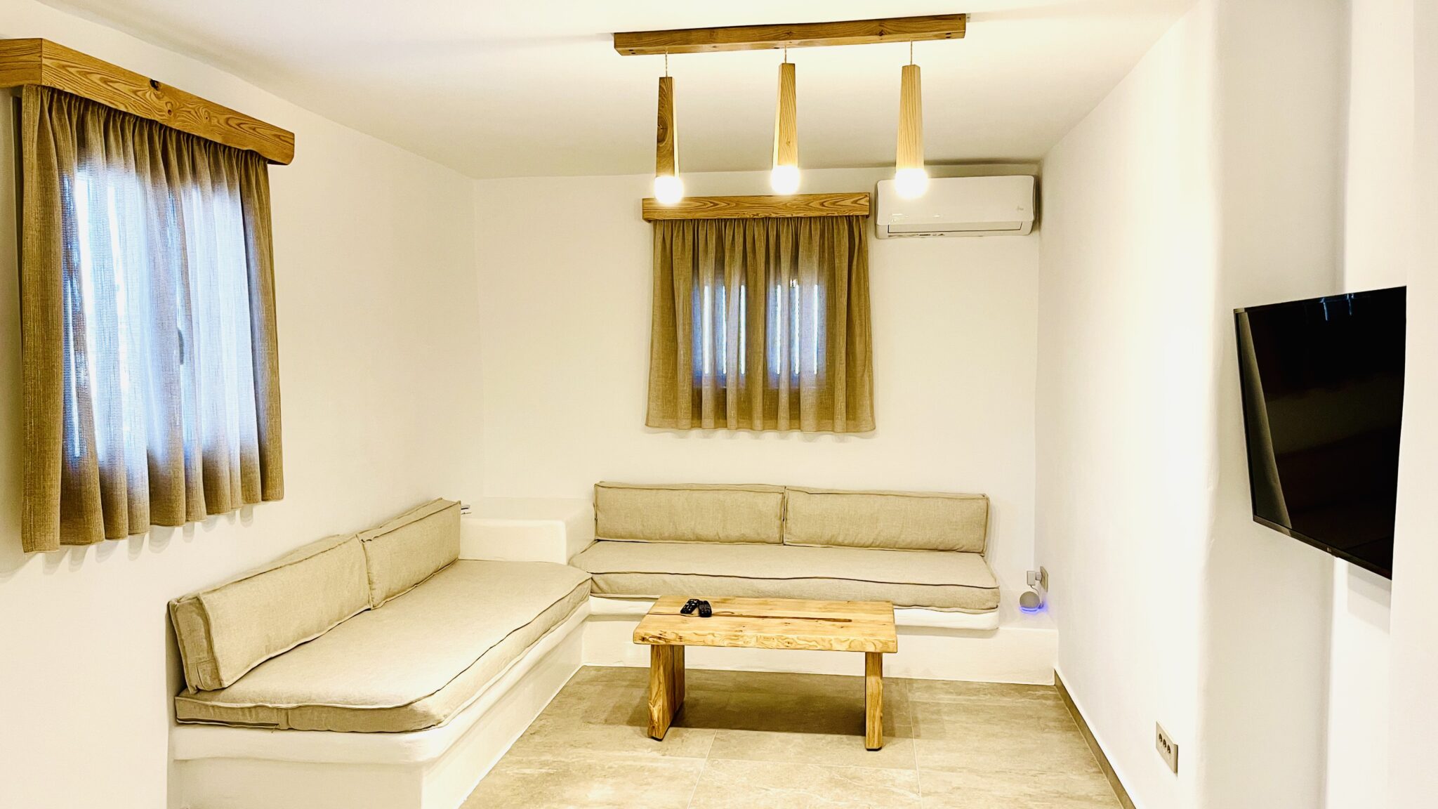 Living room with sofa beds