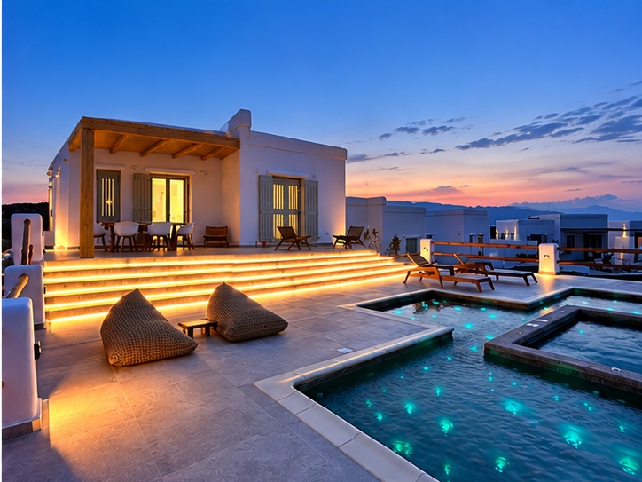 Pool and jacuzzi terrace, Villa with Private Pool & Jacuzzi