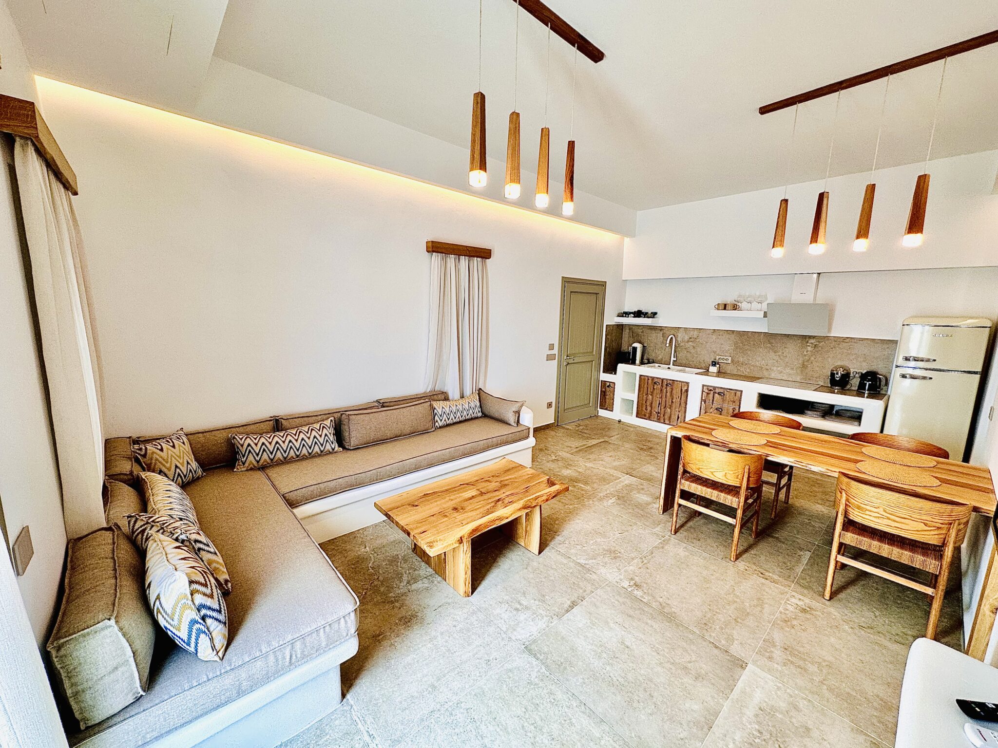 Open living room and kitchen